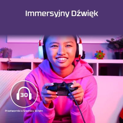 3. HyperX Cloud Mini – bezprzewodowy zestaw słuchawkowy dla graczy (biały)