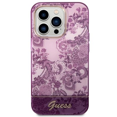 3. Etui Guess Porcelain Collection na iPhone 14 Pro Max - fuksjowe