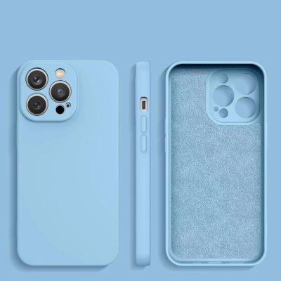 2. Silicone case etui Samsung Galaxy A14 5G / Galaxy A14 silikonowy pokrowiec jasnoniebieskie