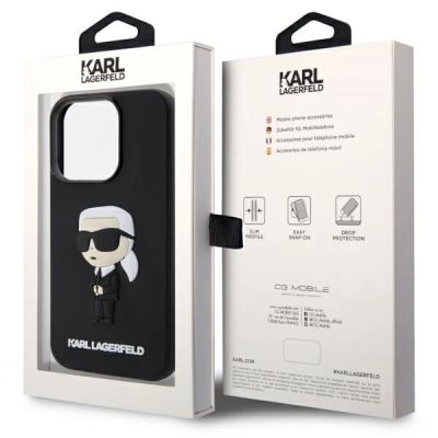 8. Etui Karl Lagerfeld Rubber Ikonik 3D na iPhone 14 Pro - czarne