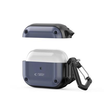 3. Etui Tech-Protect Rough Hook z karabińczykiem na Apple AirPods Pro 1 / 2 - niebieskie