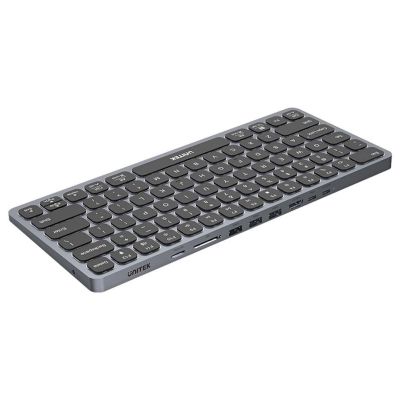 6. UNITEK D1092A klawiatura USB Amerykański międzynarodowy Szary