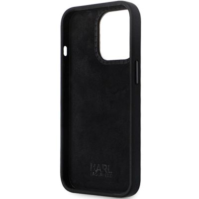 7. Etui Karl Lagerfeld Silicone Choupette Metal Pin na iPhone 14 Pro Max - czarne