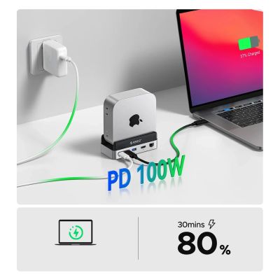 5. Stacja dokująca Orico MiniDock 10w1 z kieszenią na dysk twardy SSD - srebrna