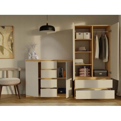 5. KOMODA 2 DRZWI 4 SZUFLADY ARTISAN/KASZMIR KOMPLET