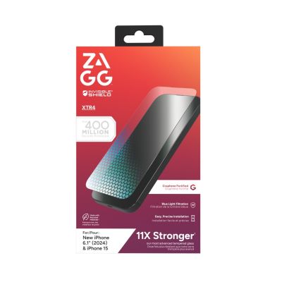 4. ZAGG InvisibleShield Glass XTR4 szkło ochronne z grafenem i filtrem światła niebieskiego do iPhone 15/16