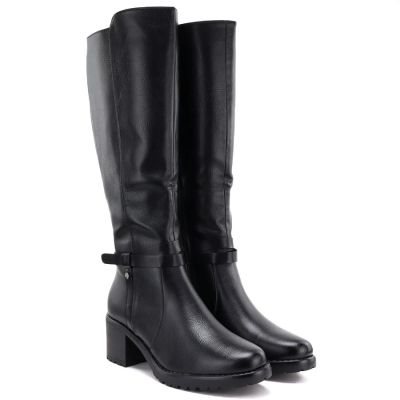 5. Kozaki damskie na obcasie czarne Potocki SZ12829