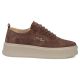 2. Skórzane półbuty damskie zamszowe sneakersy brązowe Filippo DP8343