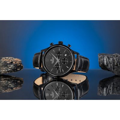 5. Zegarek Męski Giewont Chronograph Sapphire Czarny GW6310-A1