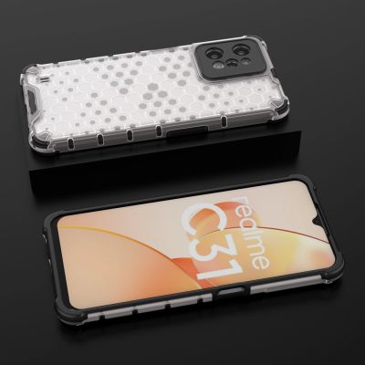 19. Honeycomb etui pancerny pokrowiec z żelową ramką Realme C31 przezroczysty