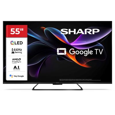 Telewizor SHARP 55HR7265E QLED 55" 4K Ultra HD Google TV Dolby Digital Plus DVB-T2 Czarny