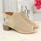 5. Sandały damskie zabudowane ażurowe beżowe Sabatina