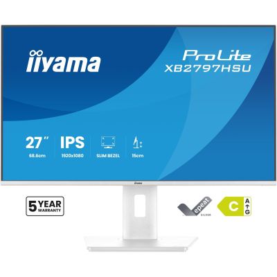 22. iiyama ProLite XB2797HSU-W1 monitor komputerowy 68,6 cm (27") 1920 x 1080 px Full HD LED Biały