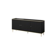 Komoda GLAMOUR 180x40x75,5 czarny mat + złoty