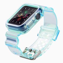 Silikonowa opaska pasek bransoleta bransoletka etui Strap Light Set do zegarka Apple Watch 38 mm - niebieska