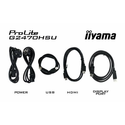 21. iiyama G-MASTER G2470HSU-B6 monitor komputerowy 60,5 cm (23.8") 1920 x 1080 px Full HD LCD Czarny
