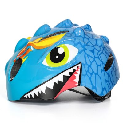 3. Kask rowerowy dziecięcy Wozinsky motyw smok lekki 50-54 cm - niebieski