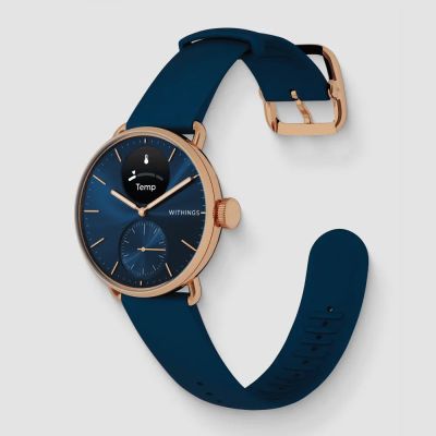 Zegarek Withings Scanwatch 2 - zegarek z funkcją EKG, pomiarem pulsu i SPO2 oraz mierzeniem aktywności fizycznej i snu (38mm, blue rose gold)