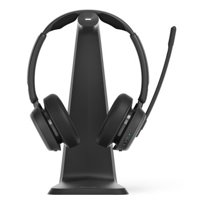 7. Zestaw słuchawkowy EPOS IMPACT 1061 ANC Bezprzewodowy Opaska na głowę Biuro/centrum telefoniczne Bluetooth Podstawka do ładowania Czarny