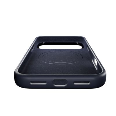 5. Etui silikonowe Puro Icon Mag Pro Liquid Silicone na iPhone 17 Pro kompatybilne z MagSafe, z ochroną aparatu i aluminiowymi przyciskami - ciemnoniebieskie