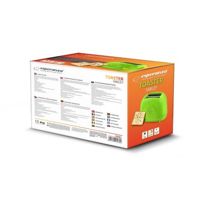 6. Toster Esperanza SMILEY EKT003 (750W; kolor zielony)