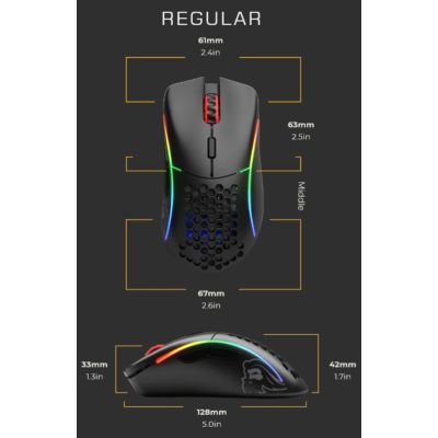 9. Glorious PC Gaming Race Model D myszka Po prawej stronie USB Typu-A Optyczny 12000 DPI