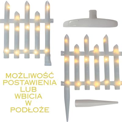 18. PŁOTEK DEKORACYJNY LED 8SZT CIEPŁY BIAŁY