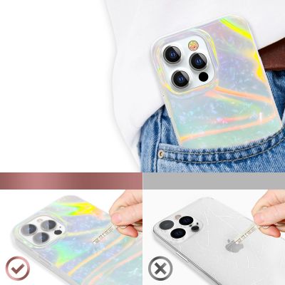 6. Kingxbar Shell Series luksusowe eleganckie etui na iPhone 13 Pro perłowy-miętowy