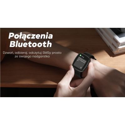 18. Smartwatch Damski GRAVITY GT18-7 Beżowy Pasek Silikonowy + Czarny Pasek