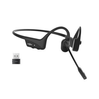 21. Słuchawki bezprzewodowe kostne Shokz OpenComm2 USB-C + adapter USB-A czarne