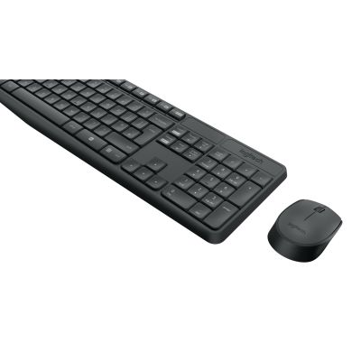 12. Zestaw klawiatura + mysz membranowa Logitech MK235 920-007931 (USB 3.0; kolor szary; optyczna)