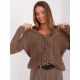 2. Brązowy damski sweter rozpinany z warkoczami  (BA-SW-8001-1.16P)