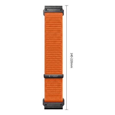 3. Pasek Tech-Protect NylonLoop na Garmin Fenix 5X / 5X Plus / 6X / 6X Pro / 7X / 8 / 8 Pro / 9 / 9 Pro (51 mm) - pomarańczowy