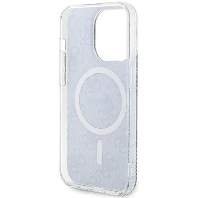 7. Etui Guess IML 4G MagSafe na iPhone 15 Pro - niebieskie