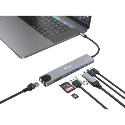 4. Adapter USB Equip 133497 USB Type-C Czarny, Szary