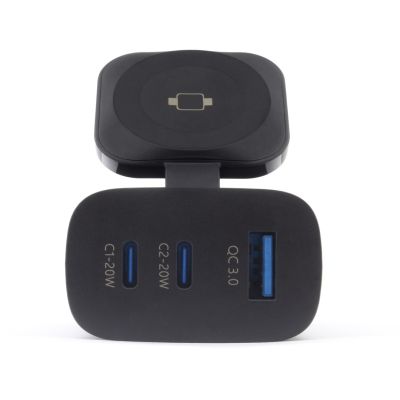 2. RealPower 450476 ładowarka do urządzeń przenośnych Power bank, Smartwatch, Tablet Czarny Prąd przemienny Bezprzewodowe ładowanie Szybkie ładowanie Wewnętrzna