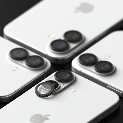 6. Ochronne nakładki Ringke Camera Frame Protector 2-pack na iPhone 16 / 16 Plus - czarny