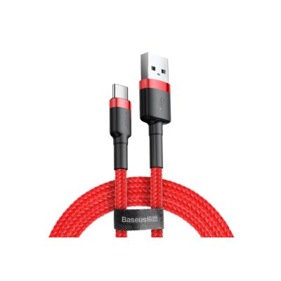 Kabel Baseus Cafule CATKLF-C09 (USB 2.0 - USB typu C ; 2m; kolor czarno-czerwony)