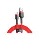 Kabel Baseus Cafule CATKLF-C09 (USB 2.0 - USB typu C ; 2m; kolor czarno-czerwony)
