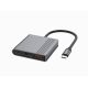 11. GEMBIRD MULTI ADAPTER USB TYPU C 3 W 1 (PORT USB + HDMI + WIDEO USB-C), KOLOR SZARY