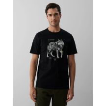 T-shirt regular z nadrukiem męski 4F 4FKAW26TTSHM4500-20S