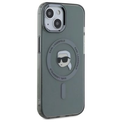 4. Karl Lagerfeld KLHMP15SHLSKIK iPhone 15   6.1" czarny/black hardcase IML Metal Karl Head MagSafe