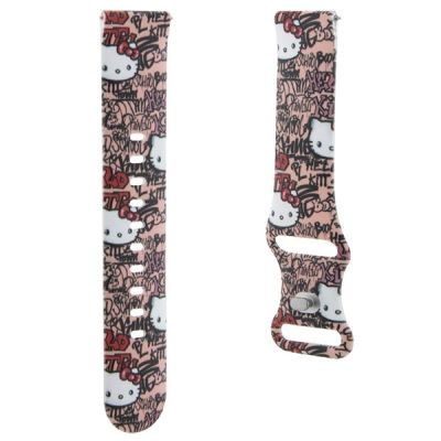3. Pasek Hello Kitty Silicone Tags Graffiti uniwersalny 20mm - różowy