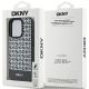 8. Etui DKNY Leather Printed Pattern Metal Logo MagSafe na iPhone 15 Pro Max - czarne