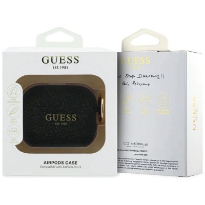 4. Etui Guess Silicone Glitter Ring na AirPods Pro 3 - czarne