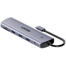 UNITEK D1113BGY01 huby i koncentratory 2 x USB 3.2 Gen 2 (3.1 Gen 2) Type-C 1000 Mbit/s Szary