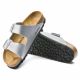 2. Klapki damskie Birkenstock srebrne Arizona Birko-Flor Silver regular szerokie (1012282)