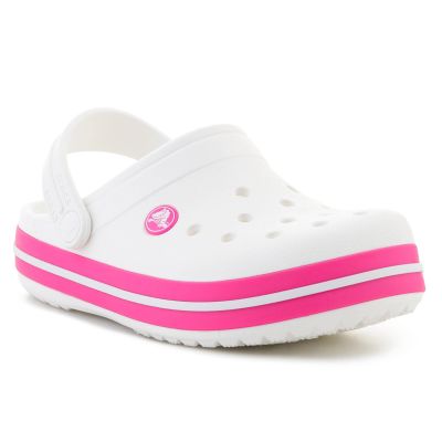 CROCS CROCBAND KIDS CLOG WHITE/PINK CRUSH 207006-6WU