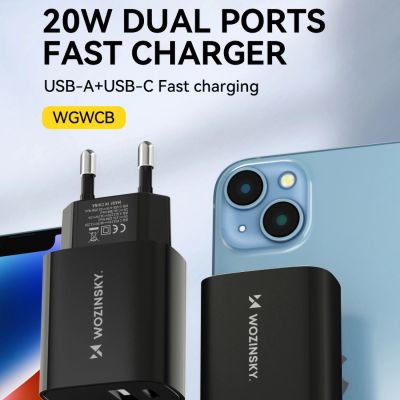 6. Ładowarka sieciowa Wozinsky WGWCB USB-A USB-C 20W - czarna