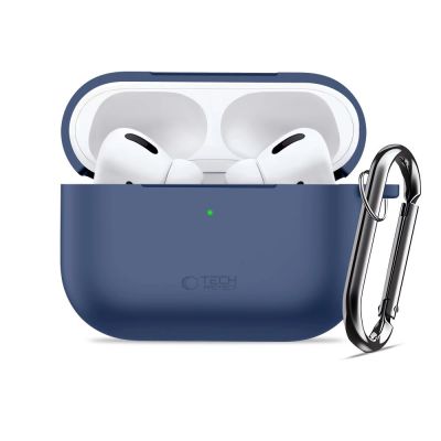 3. Etui Tech-Protect Silicone Hook na AirPods Pro - granatowe